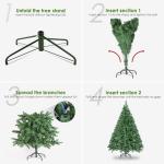 TOPYL 6FT Künstlicher Weihnachtsbaum Unbeleuchtet,Premium Fichten-Weihnachtsbaum Mit Scharnier,Weihnachtsdekoration Mit 650 Zweigspitzen Perfekt Für Den Innen- Und Außenbereich 