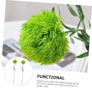 2St Simulation Pflanzenkugel Zimmerpflanze Kunstrasenball kunstpflanze kunstplflanze blumenvase Zweige für Vase Künstliche Pflanzen für den Innenbereich, hoch Weich-PVC Light Gr