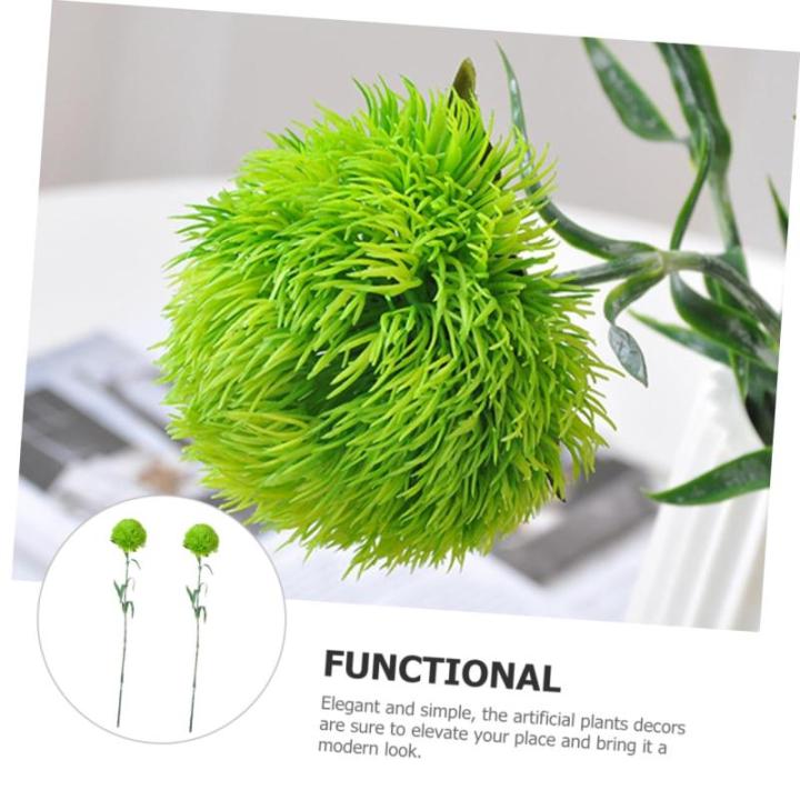 2St Simulation Pflanzenkugel Zimmerpflanze Kunstrasenball kunstpflanze kunstplflanze blumenvase Zweige für Vase Künstliche Pflanzen für den Innenbereich, hoch Weich-PVC Light Gr