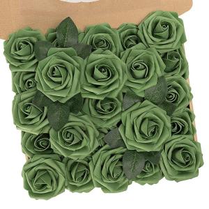 Rozendecoratie, 25 stuks kunstbloemen, rozen met stelen, kunstbloemen voor doe-het-zelf bruiloft, Valentijnsdag, bruidsfeest, middenstuk, feesttafels, boeketten, bruid, woondecorat