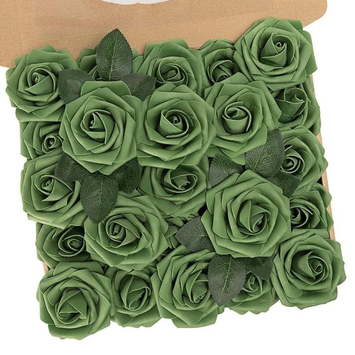 Rozendecoratie, 25 stuks kunstbloemen, rozen met stelen, kunstbloemen voor doe-het-zelf bruiloft, Valentijnsdag, bruidsfeest, middenstuk, feesttafels, boeketten, bruid, woondecorat