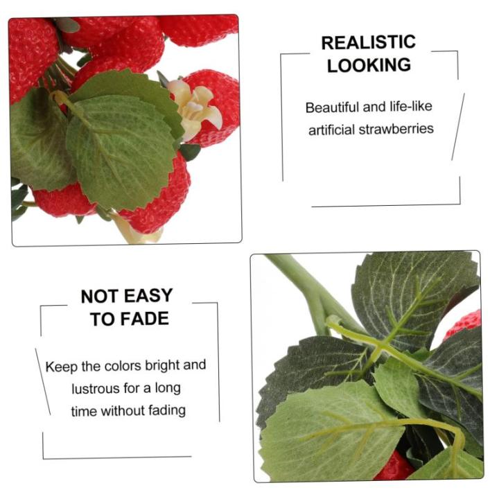 4 Stück Simulierte Obstspieße Künstliche Erdbeeren Lebensechte Obst Requisiten Künstliche Früchte Für Die Dekoration Künstliche Früchte Dekor Obst Requisiten
