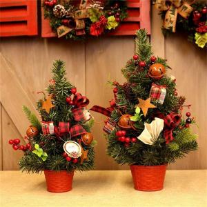 30 cm, 40 cm, 50 cm Mini-Weihnachtsbaum mit Beflockung, Weihnachtsbaum für den Schreibtisch, Verpackungsmaterialpaket DIY handgefertigter Weihnachtsbaum für Zuhause, modi，Red-5