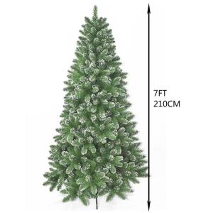 Kunstkerstboom van 6 meter, met sneeuwvlokken van pvc, metalen scharnieren en opvouwbare sokkel, ideaal als decoratie voor feestdagen, thuis, kantoor en