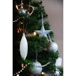Kerstboomversiering - zilver - 60-delig - set incl. boompunt, ballen, parelketting, slinger en sterren - kunststof