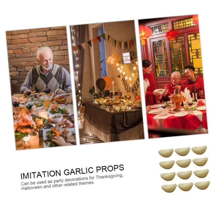 48 STK Simulierter Knoblauch Knoblauchflocken Prop Modell Künstliche Knoblauchzehen Modell Knoblauchzehen Geschälte Knoblauchzehen Grüner Knoblauch Knoblauch-Modell Küchendekor