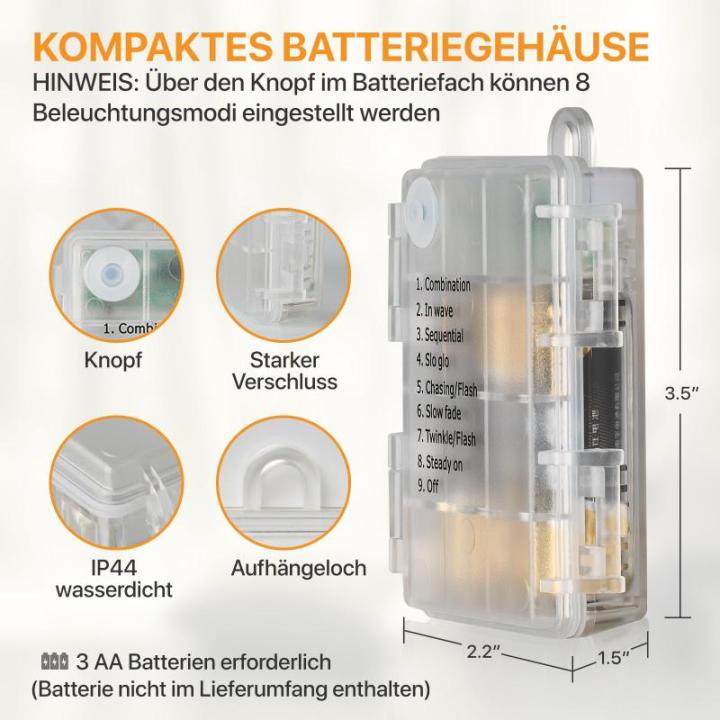 Batterij lichtketting 10 m warm wit
