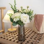 Kunstbloemen, rozen, witte roos, kunstbloemen, zijden bloemen, boeket, boeket voor huis, keuken, tafel, centerpieces, bruiloft, arrangenment, indoor, outdoor decoratie