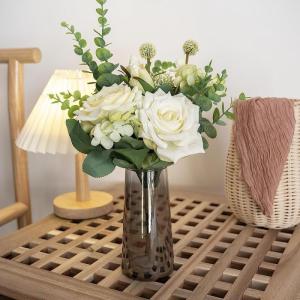 Kunstbloemen, rozen, witte roos, kunstbloemen, zijden bloemen, boeket, boeket voor huis, keuken, tafel, centerpieces, bruiloft, arrangenment, indoor, outdoor decoratie