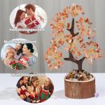 Kristallen Carneool Boom Edelstenen Rode Agaat Kristal Boom Decoratie Steen Grote Levensboom Geldboom Kristal Geluksbrenger Boom Houten sokkel Esoterische Geschenken veel geluk