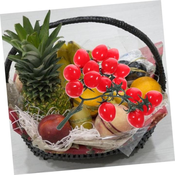 16 STK Simulierte Kirschtomaten Obst-Requisite Mini-Cherry-Tomaten Simulation Kirschtomaten Künstliche Kirschtomaten Kirschtomatenmodell Hausbedarf Lebensechte Tomaten PVC Rot