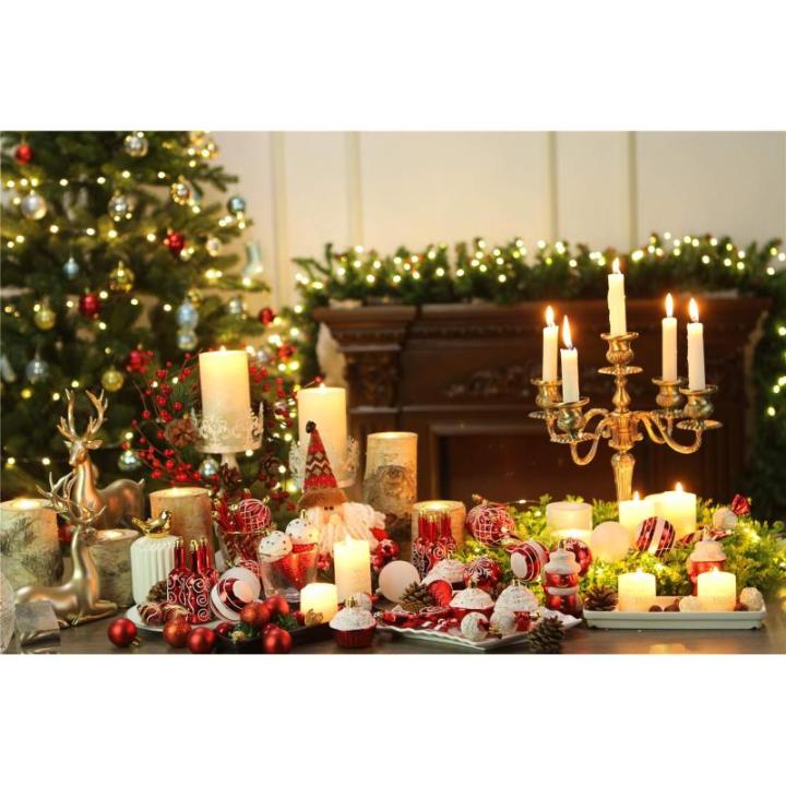 80-pack geassorteerde onbreekbare kerstbalversieringen set decoratieve Hangers met herbruikbaar handgeschenkpakket voor kerstboom