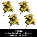 Kunstblumen Deko Künstliche Blumen Blumenstrauss Künstlich Große 33 cm Gardenie Blume Dekoration für Zuhause Tisch Büro Hausgarten Geburtstag Party 0515