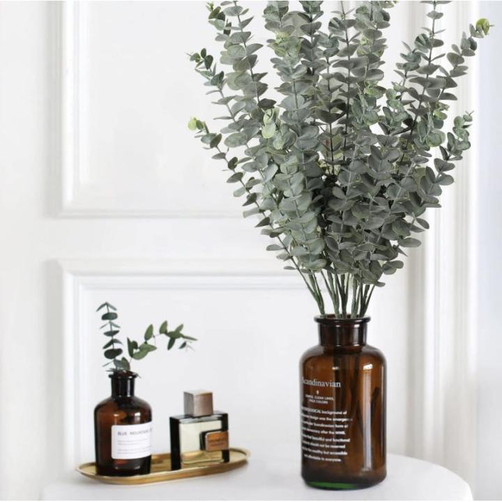 3 stuks kunstmatige eucalyptusplanten, , decoratie, eucalyptus met 5 takken, droogbloemen, decoratie voor woondecoratie, hoogte 87 cm