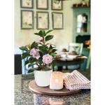 28cm Kunstpflanzen im Topf für Heimdekoration Künstliche Zimmerpflanze Camellia, Blumenarrangements Heim- und Büro Dekoration Desktop Bonsai, Kunstpflanzen mit Töpfen Tischdeko