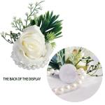 Rose Corsage Armband 4PCs Blumenhandgelenk Corsages mit Perlenkünstlernblumenarmbändern Hochzeit Brautjungfern Corsages für Brautduschen Abschlussball, Corsage Armband