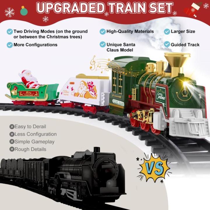 Hanging Christmas Train Set - Kersttrein speelgoed met licht en geluid voor jongens en meisjes, trein speelgoedset rond onder de kerstboom, beste kerstdecoratie voor binnen voor ge