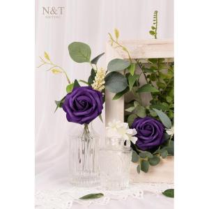 Kunstbloemen, kunstbloemen, rozen, perfect voor doe-het-zelf bruiloft, bruidsboeketten, middenstukken, bruidsdouche, feest, thuis, bloemstuk, Moederdag, decoraties, 25 stuks, stofp