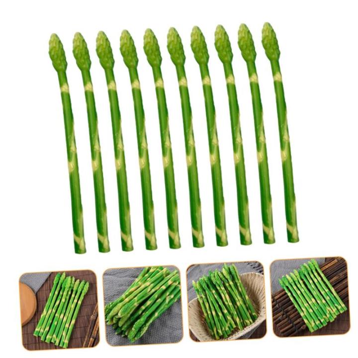20 STK Simulierte Spargel-Ornamente Realistische Pflanzliche Ornamente Spargel Dekor Spargel-Modelle Gefälschtes Lebensechtes Gemüse Vortäuschen Spielzeug Gemüse Obst PVC