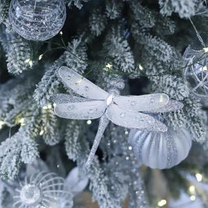 3 Pcs Silber Ornamente Für Weihnachtsbaum, Weihnachten Weihnachtsstern Künstliche Blumen Dekorationen, für Weiß Silber Weihnachtsbaum Wreaths Floral Geschenk Winter Hochzeit Ur