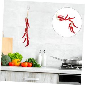 2 Stück Schnur Künstlicher Roter Pfeffer Gefälschter Mais Gefälschtes Chili-Modell Küche Hängendes Chili Küche Zum Aufhängen Falsches Gemüse-Chili Simulation Pfeffer Obstd