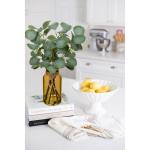 35 cm kunstmatige eucalyptus takken met amber glazen vaas, eucalyptus kunststof plant eucalyptus realistische eucalyptus decoratie zilveren dollar voor bruiloft tafeldecoratie kant