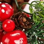 6 x decoratieve takken, decoratieve bloementakken om op te hangen, decoratieve takken als knutselbenodigdheden, verfraait geschenken en potpourris (6 stuks, rood geruit)