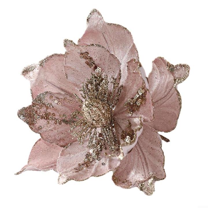Glitzernder Weihnachtsstern, Weihnachtsbaumschmuck, hängende Dekoration für Weihnachtsbaum, Hochzeit, Party, Kranz, Dekoration (Rosa)