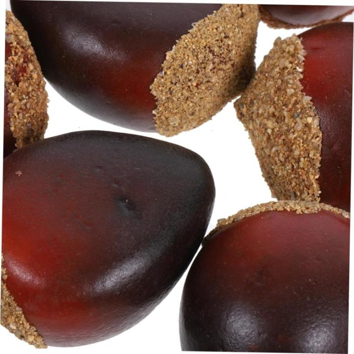 1 Satz Schaumkastanie Kastanien-tischstreuung Künstliche Kastanien Künstliche Küchennahrung Künstliches Kastanienmodell Simulierte Kastanien Faux-nuss-Modelle Coffee 30st