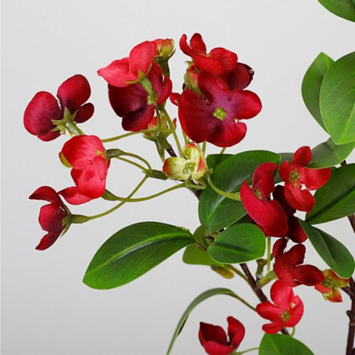 Hortensie, künstliche Blume, einzelne künstliche Hortensie, Blumenstrauß, Blumenarrangement, Dekoration für Zuhause, DIY, Hochzeit, Tafelaufsatz (Rot)