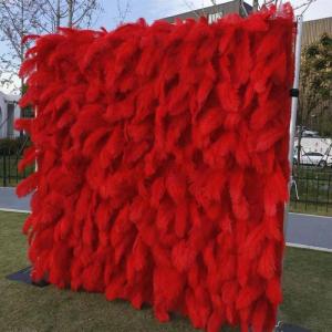 Künstliche Blumen-Wandpaneele, Rote Blumen-Wandmatte, Seide, Straußenfedern, Blumenpaneele, Bildschirm, Blumenpaneel, Wandhintergrund, Dekoration Für Hochzeit, Party, Event, Bra