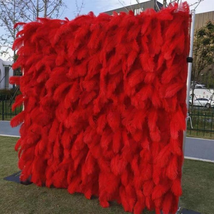 Künstliche Blumen-Wandpaneele, Rote Blumen-Wandmatte, Seide, Straußenfedern, Blumenpaneele, Bildschirm, Blumenpaneel, Wandhintergrund, Dekoration Für Hochzeit, Party, Event, Bra