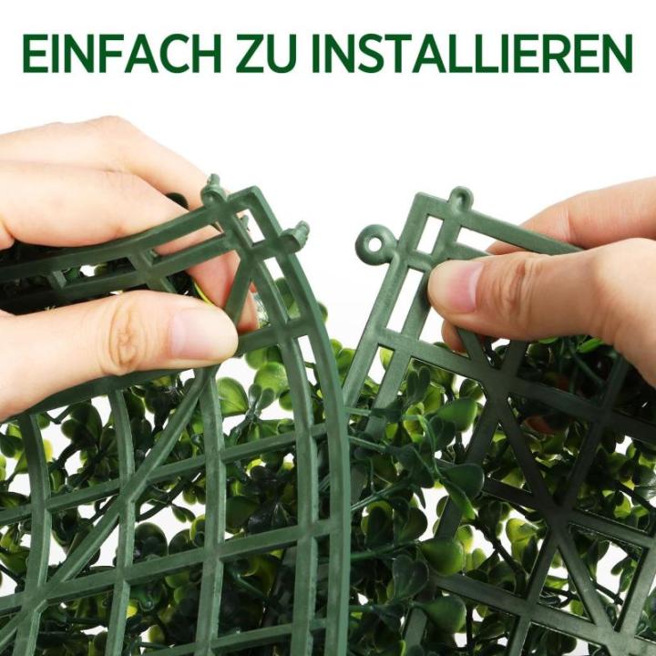 12 stuks kunstklimop voor de tuin, inkijkbescherming, 60 x 40 cm, wand met schaduwnet, kunstmatige heg, klimop, inkijkbescherming, uv-bescherming, voor balkon, tuinheggen
