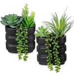 2 stuks kunstvetplant, voor thuisdecoratie, gepot nep vetplanten, faux vetplantenpot in keramische potten, moderne , voor binnen, voor badkamer, plank, kantoordecoratie