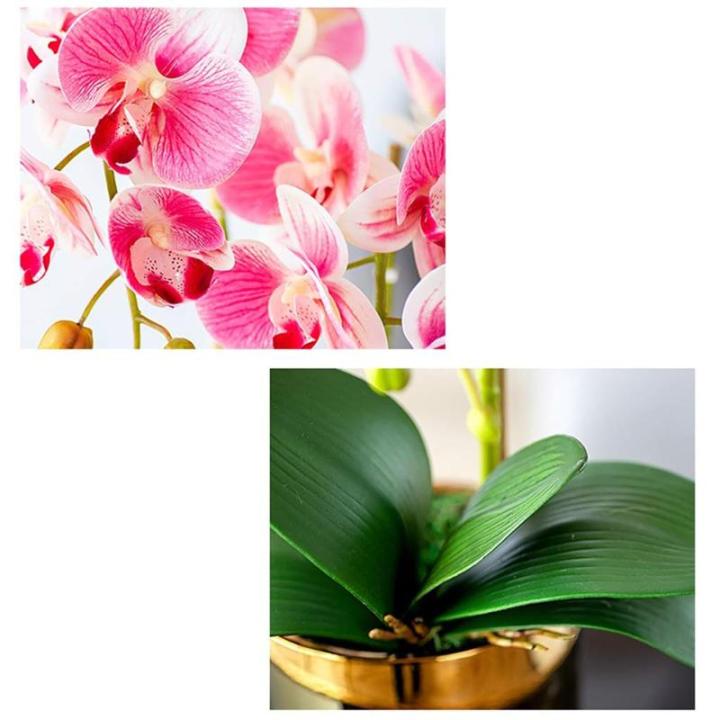 Kunstblumen Künstliche Orchideen-Dekoration – künstliche Topf-Mittelstücke, Elegante Orchideen-Blumen, Garten, Balkon, Hausdekoration für jeden Anlass