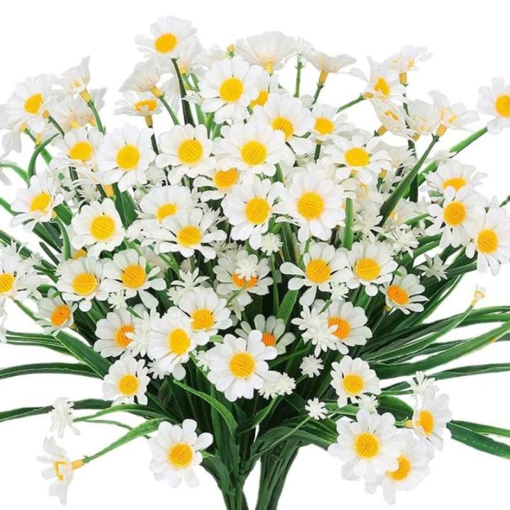 Künstliche Blumen Gänseblümchen UV-beständig Farbecht Kunststoff Pflanze für Home Decor