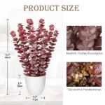 Kunstplant eucalyptus rode kunstplant als echte kamerplanten decoratieve planten in witte pot, hoogte 40 cm