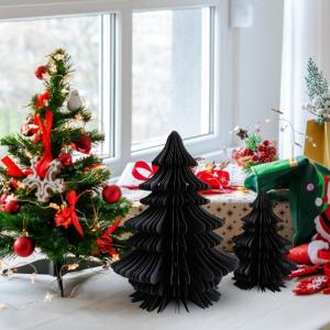 Kerstboom van papier knutselen – handgemaakte kerstdecoratie | opvouwbaar tafelopzetstuk, papieren decoraties met meerlaags design, perfect voor feesten en feestelijke gelegenhed