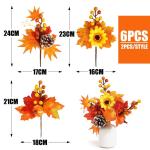6 stuks kunstherfstbloemen herfstbladeren pompoen kunstdennenappels herfst binnen buiten boeket herfstdecoratie voor herfst oogst Thanksgiving Halloween