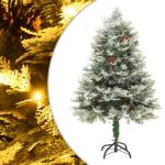 Weihnachtsbaum mit Beleuchtung und Kiefernzapfen Grün 120 cm Christbaum Dekobaum Kunstbaum mit Ständer Tannenbaum Weihnachten Künstlicher Weihnachtsbaum für Weihnachtsdeko