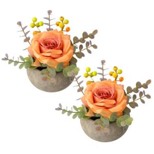 Kunstbloem (2, bruine roos)