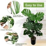 Kunstpflanze 40" Künstliche Monstera Pflanzen im Topf Innenbereich mit 18 Trunks Kunstbaum wie echt plastikpflanzen Dekor für Büro Home Badezimmer Bauernhaus