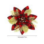 Künstliche Weihnachtsblumen, 24 Stück, Weihnachtsbaum-Blumen mit Clips, Weihnachtsbaumschmuck, künstliche Blumenornamente für Winter, Hochzeit, Party, Kranz, Dekoration (rot + 