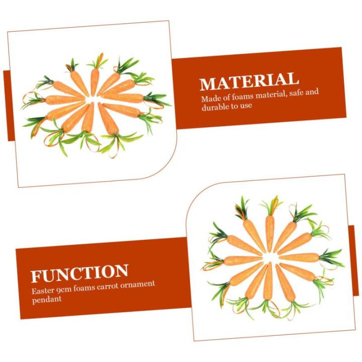 1 Satz Karotten-Ornament Falsches Karottendekor Exquisite Partydekoration Miniaturdekoration Easter Decoration Ozdoby Wielkanocne Karotten-dekor Kreative Ostergeschenke Schaum 12st