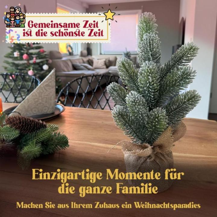 Kleine kunstkerstboom, 35 cm, vorst, natuurgetrouwe replica met spuitgietelementen, kunstkerstboom, decoratie, dennenboom, kerstdecoratie (vorst, 35 cm)