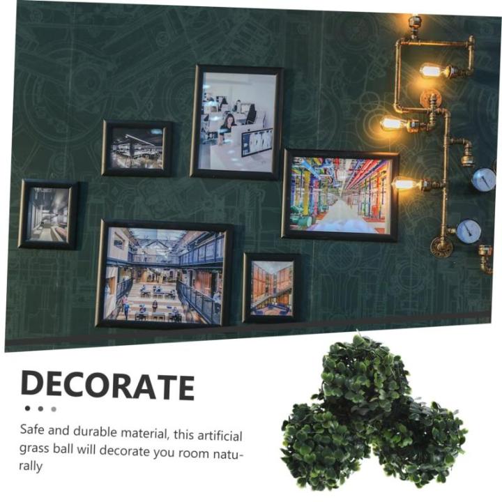 8 STK Simulierter Mailänder Ball Gefälschte Graskugel Für Die Decke Topiary-Kugel Faux Gefälschte Grasball-anhänger Gefälschter Pflanzen-Topiary-Ball Buchsbaum Kugel Seidenbl