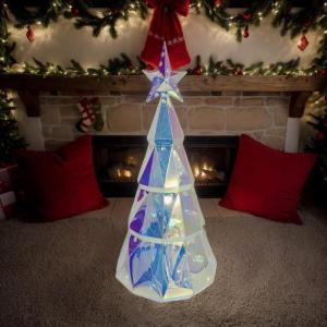 Prismatic Halloween Decor Weihnachtsbaum mit Regenbogeneffekt Plug-in Powered Iridescent Party Dekorationen für Halloween-Weihnachtsfeiern