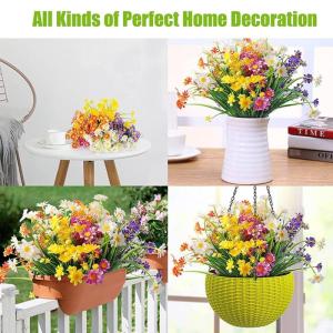 Künstliche Blumen Gänseblümchen UV-beständig Farbecht Kunststoff Pflanze für Home Decor
