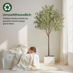 Olijfboom, kunstplant, 150 cm, grote zoals een echte kunstolijfboom, met pot, voor binnen, thuis, slaapkamer, kantoor, tuin, bruiloft, party, decoratie (1 stuks)