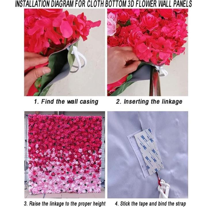 Künstliche Blumen-Wandpaneele, Blumen-Wandmatte, Seidenrosen-Blumenpaneele Für Hintergrund, Hochzeit, Wanddekoration(2M*3M)